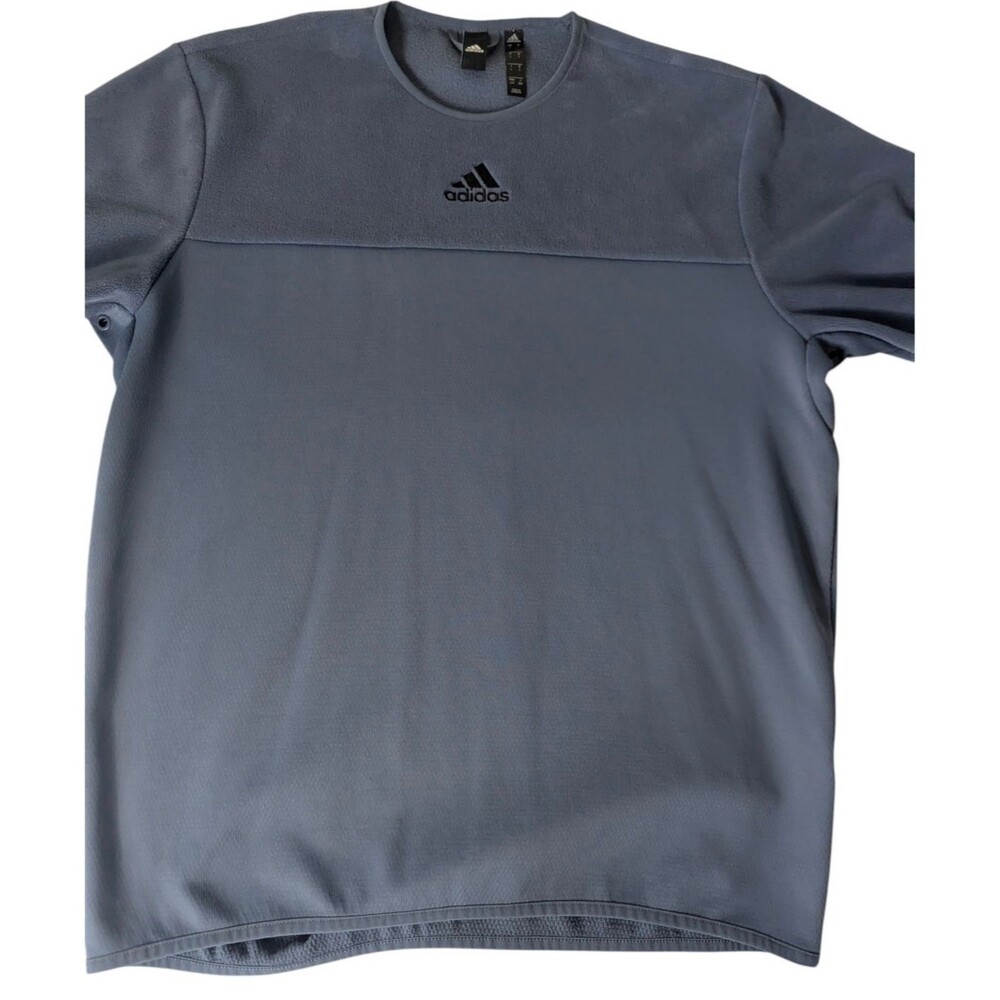 Adidas L Athletic Jacket Blue Fleece Lined Shirt Men’s Top